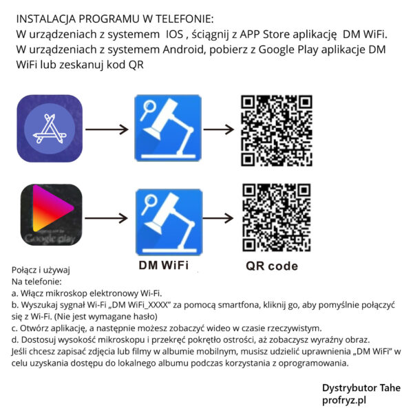 Kamera Trychologiczna Tahe instrukcja instalacja