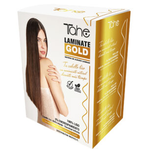 Zestaw do pielęgnacji włosów po zabiegu Tahe Laminate Gold Bioplastia (Szampon 300ml + Maska 300ml + Krem do stylizacji 100ml)